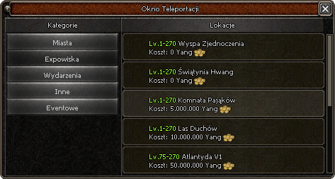 Okno Teleportacji