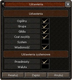 Ustawienia Czatu